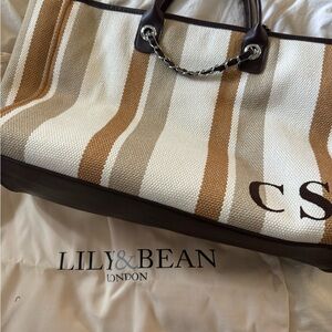 Striped Tan and Brown Women's Bag